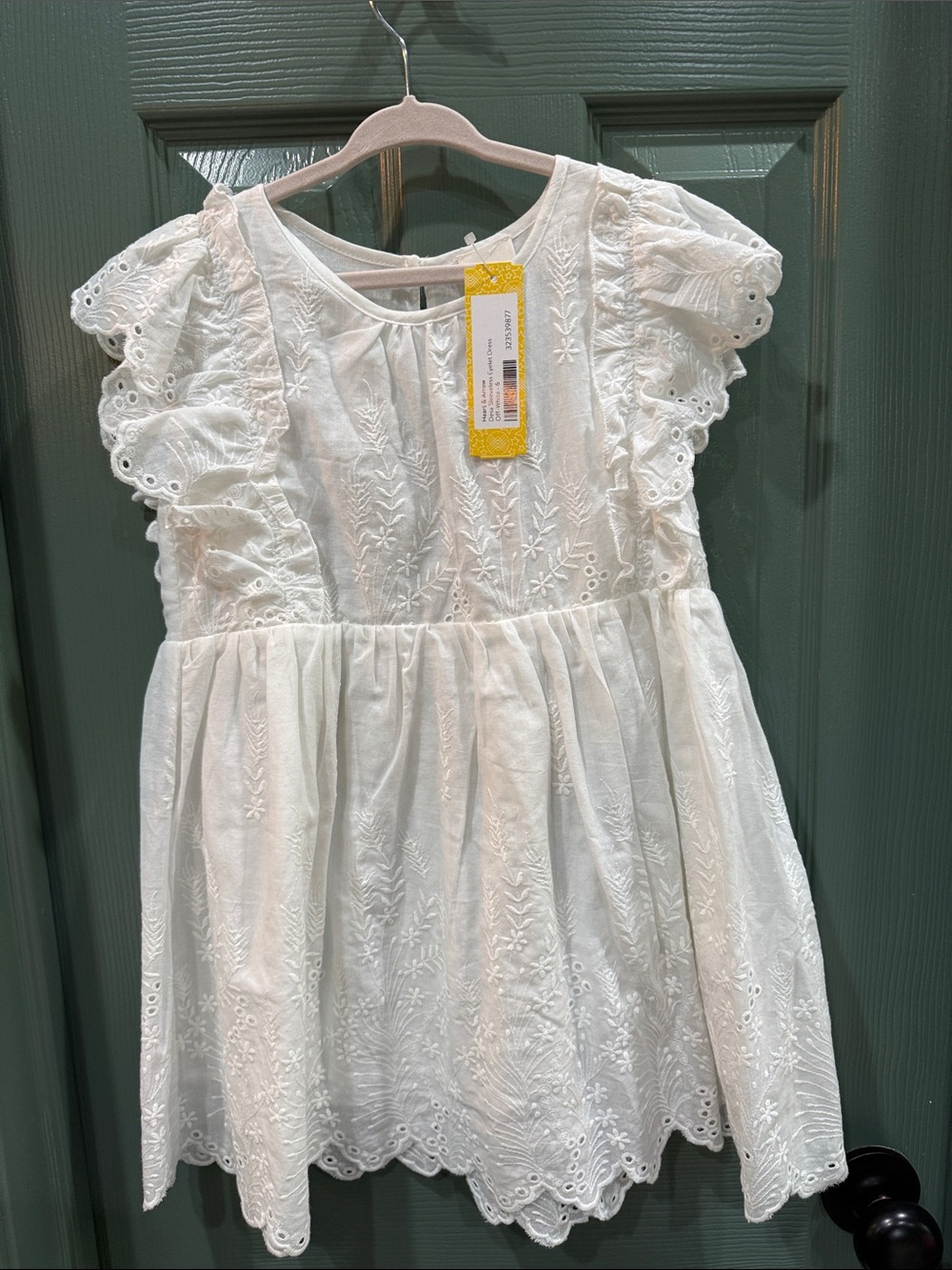 Girls' White Embroidered Eyelet Party Dress